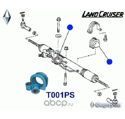 Крепеж рулевой рейки, компл. 3 с/блока, металл (Фортуна). Артикул T001PS