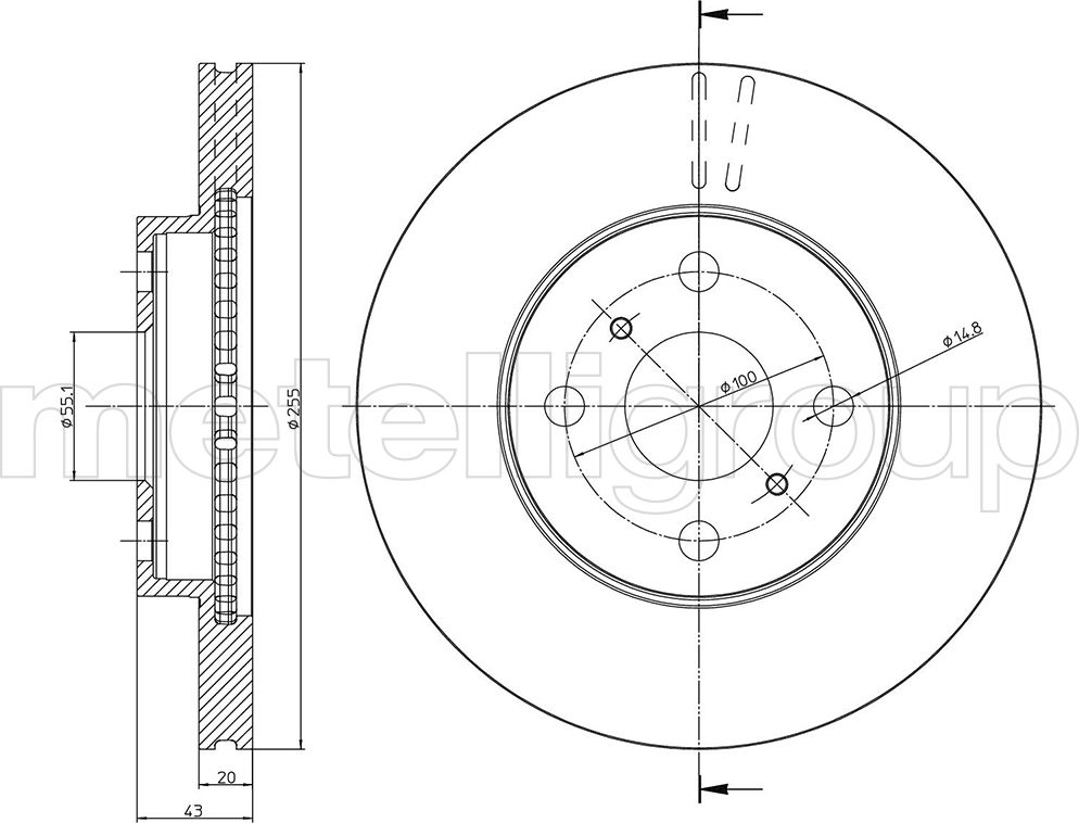 Тормозной диск Metelli. Артикул 23-0717C