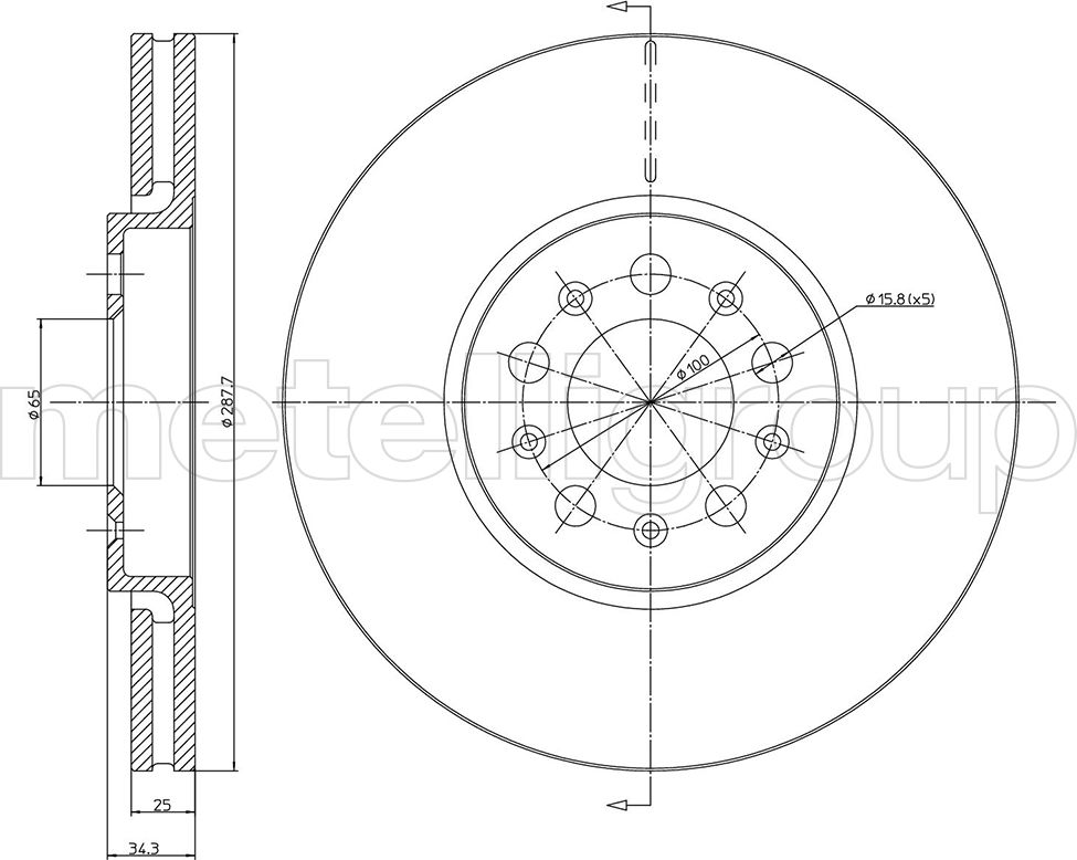 Тормозной диск Metelli. Артикул 23-0365C