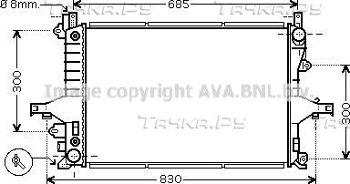 Радиатор охлаждения двигателя AVA. Артикул VO2117