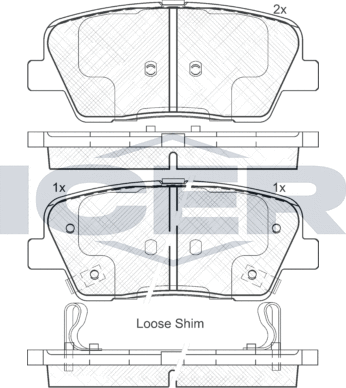 Тормозные колодки Icer задние для Kia Quoris I 2015-2015. Артикул 181954