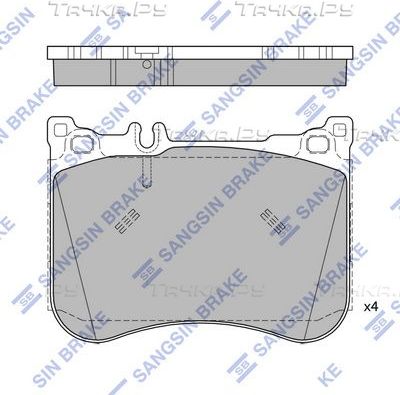 Тормозные колодки Sangsin Hi-Q. Артикул SP4390