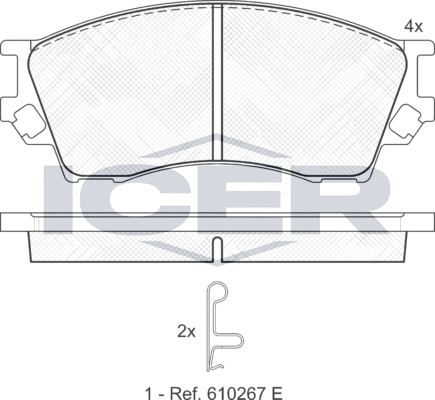 Тормозные колодки Icer передние для Mazda Xedos 9 I 1993-2002. Артикул 141337