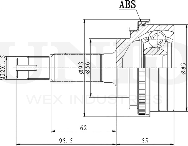 ШРУС наружный (Unio). Артикул CVJ-20118