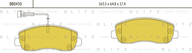 Колодки тормозные OPEL MOVANO B 11- перед. (Blitz). Артикул BB0450