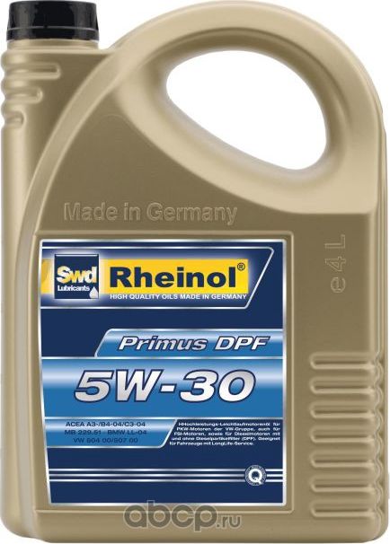 Масло моторное Primus DPF 5W-30  4л (Rheinol). Артикул 30180,470