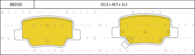 Колодки тормозные TOYOTA VERSO 09- задн. (Blitz). Артикул BB0500