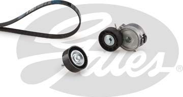 Приводной ремень поликлиновой с роликами (комплект) Gates Micro-V® Kit UNIQUE FIT для Ford Mondeo IV 2010-2012. Артикул K016PK1845XS