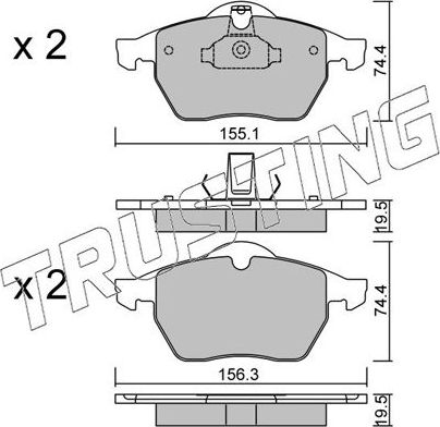 Тормозные колодки Trusting. Артикул 120.0
