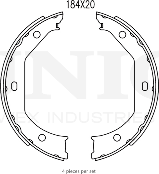 Колодки тормозные барабанные, комплект (Unio). Артикул BRP-10040