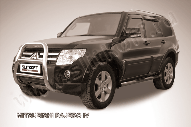 Кенгурятник Slitkoff d76 высокий для Mitsubishi Pajero IV 2006-2011. Артикул MPJ002
