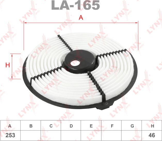 Воздушный фильтр LYNXauto. Артикул LA-165