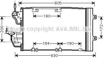 Радиатор кондиционера (конденсатор) AVA для Opel Zafira B 2005-2015. Артикул OL5454D