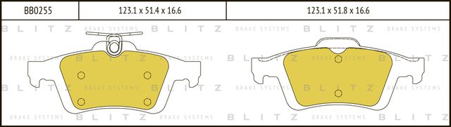 Колодки тормозные дисковые | зад | (Blitz) Blitz. Артикул BB0255