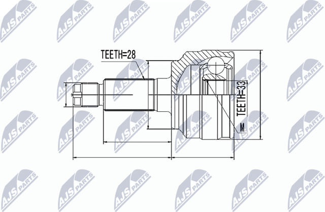 Шрус внутренний (граната) NTY передний для Mazda 6 II (GH) 2007-2013. Артикул NPZ-MZ-058
