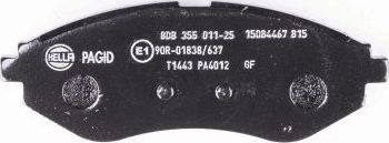 Тормозные колодки Hella передние для Daewoo Kalos 2002-2007. Артикул 8DB 355 011-251