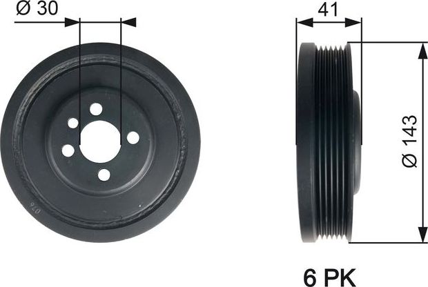 Шкив коленвала Gates DriveAlign®. Артикул TVD1001