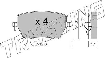 Тормозные колодки Trusting. Артикул 1196.0