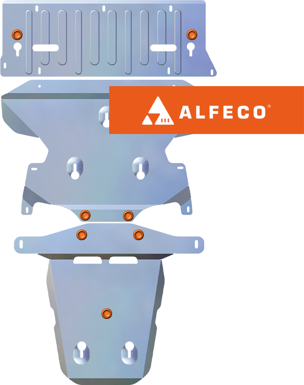Защита алюминиевая Alfeco для картера и КПП Audi A8 D5 2017-2026. Артикул ALF.30.46 AL4