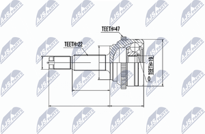 Шрус внутренний (граната) NTY. Артикул NPZ-DW-018