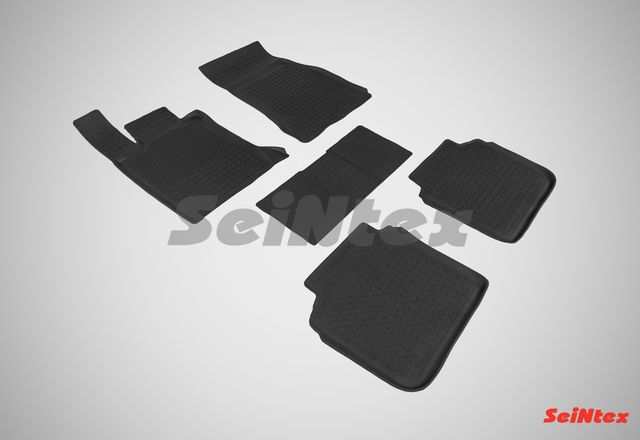 Коврики резиновые Seintex с высоким бортом для салона BMW 7-серии G12 2015-2026 Серые. Артикул 87208