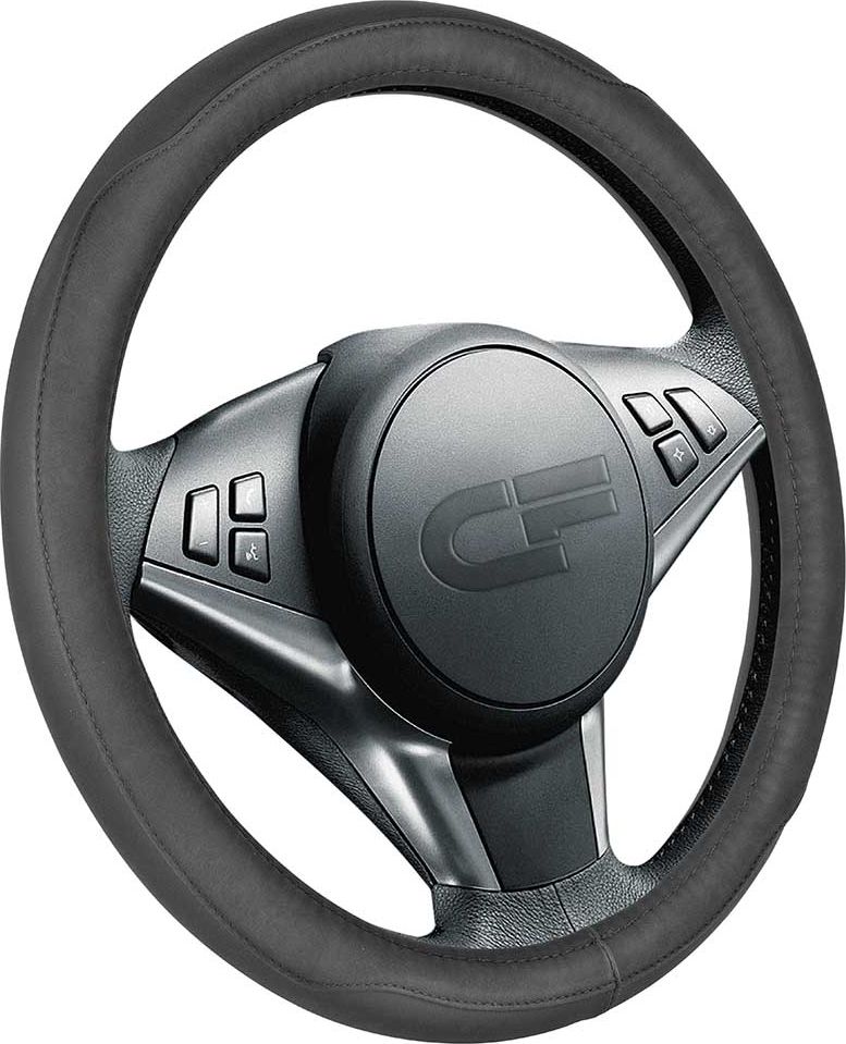 Оплётка на руль CarFashion Bison (размер M, экокожа, цвет ЧЕРНЫЙ/ЧЕРНЫЙ/ЧЕРНЫЙ). Артикул 31298