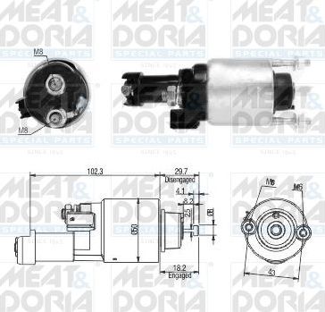 Втягивающее реле стартера Meat & Doria. Артикул 46315