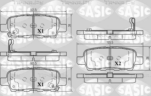 Тормозные колодки Sasic задние для Renault Koleos I 2008-2016. Артикул 6214025
