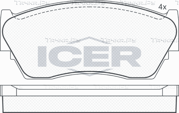 Тормозные колодки Icer передние для Nissan 100NX 1990-1991. Артикул 180937
