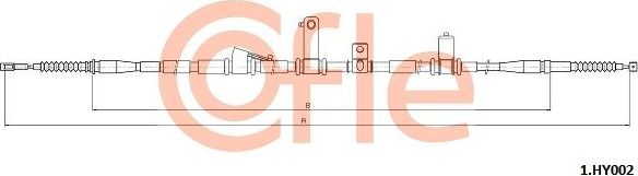 Трос ручника (тросик ручного тормоза) Cofle. Артикул 92.1.HY002