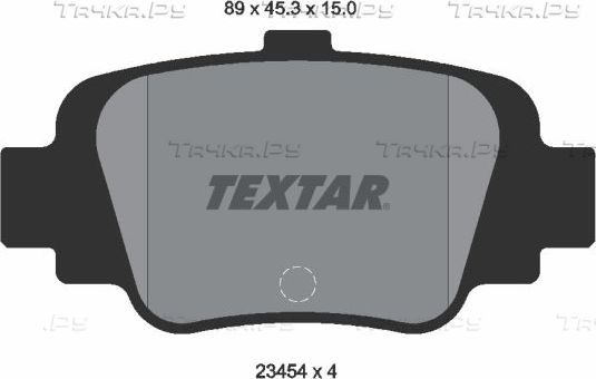 Тормозные колодки Textar задние для Nissan Micra K11 1992-2003. Артикул 2345401