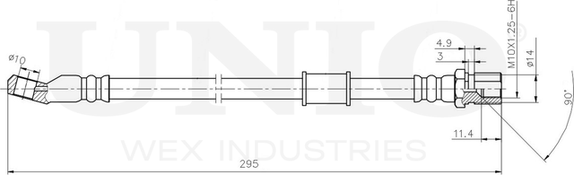 Шланг тормозной (Unio). Артикул BRH-10096