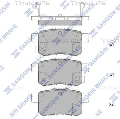 Тормозные колодки Sangsin Hi-Q. Артикул SP2103