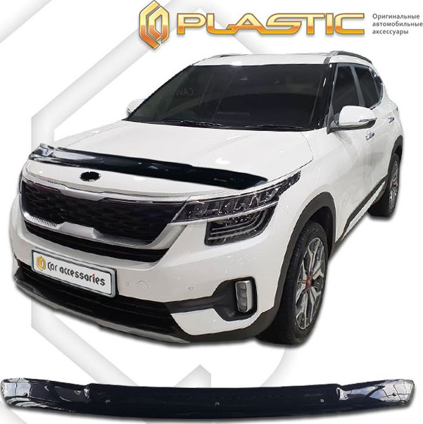 Дефлектор СА Пластик для капота (Classic черный) Kia Seltos I 2019-2026. Артикул 2010010115494