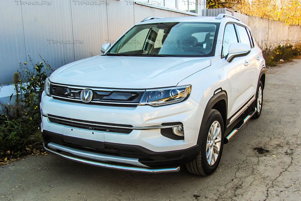 Защита Slitkoff переднего бампера D42 для Changan CS35 Plus 2019-2026. Артикул CHANCS35P-003