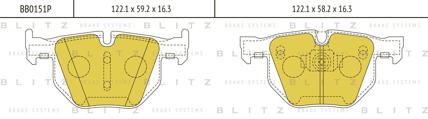 Колодки тормозные BMW X5 (E70/F15)/X6 (E71/F16) 07- задн. (Blitz). Артикул BB0151P