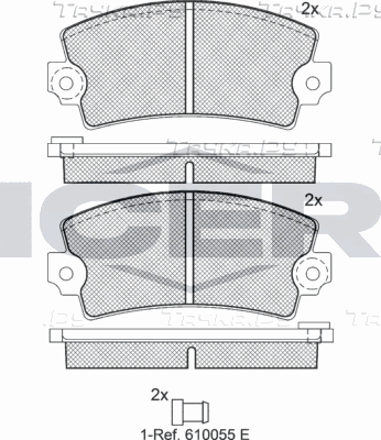 Тормозные колодки Icer передние для Renault 16 1965-1976. Артикул 180060