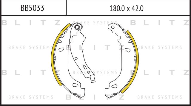 Колодки тормозные RENAULT LOGAN/CLIO 04- задн.барабан. (Blitz). Артикул BB5033