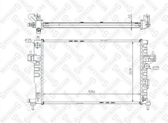 Радиатор охлаждения двигателя Stellox для Opel Combo C 2001-2011. Артикул 10-25967-SX