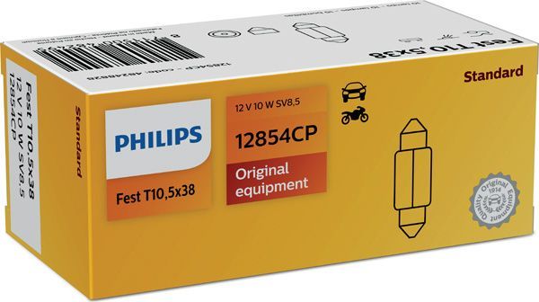 Fest T10,5x35 12V-10W (SV8,5) Philips. Артикул 12854CP