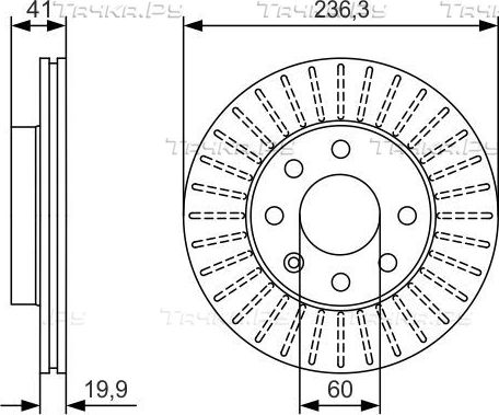Тормозной диск Bosch передний для Opel Kadett E 1984-1986. Артикул 0 986 479 S98