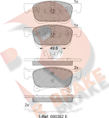 Тормозные колодки R Brake. Артикул RB2221