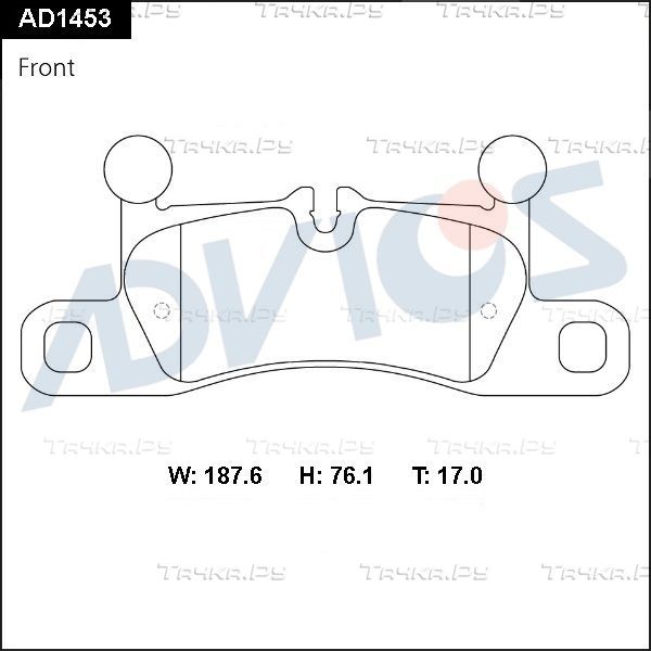 Тормозные колодки Advics передние для Porsche Cayenne II (958) 2010-2014. Артикул AD1453