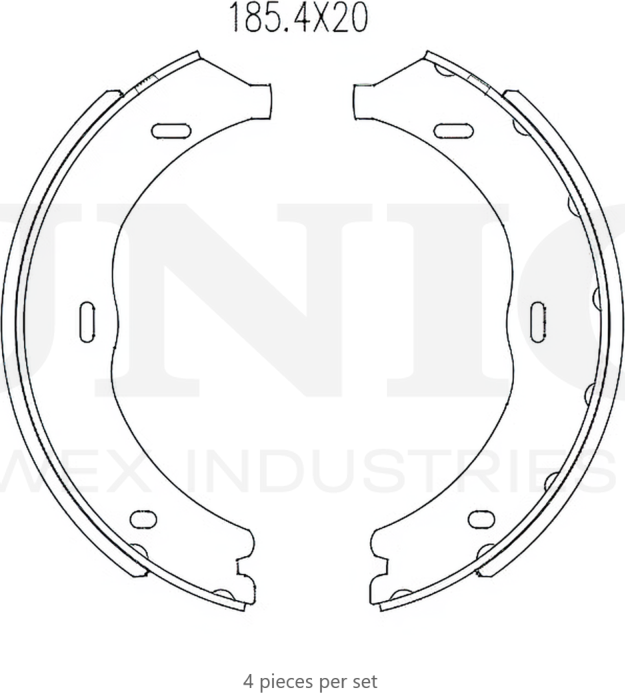Колодки тормозные барабанные, комплект (Unio). Артикул BRP-10074