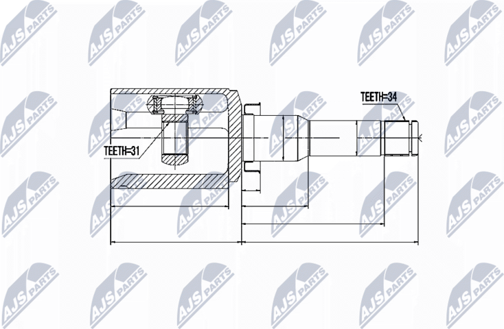 Шрус внутренний (граната) NTY. Артикул NPW-DW-017