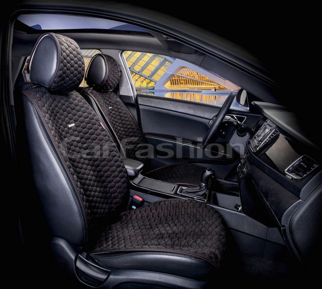 Накидки универсальные CarFashion Capri Pro для авто, цвет Черный/Черный/Оранжевый. Артикул 21024