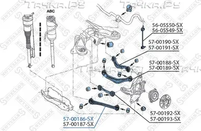 Поперечный рычаг задней подвески Stellox. Артикул 57-00186-SX