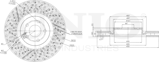 Диск тормозной (Unio). Артикул BRD-20590