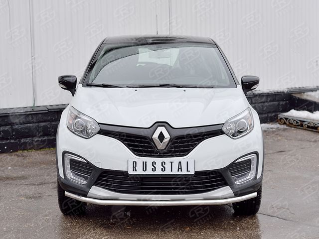 Защита RusStal переднего бампера d42 секция для Renault Kaptur 2016-2026. Артикул RKPZ-002460