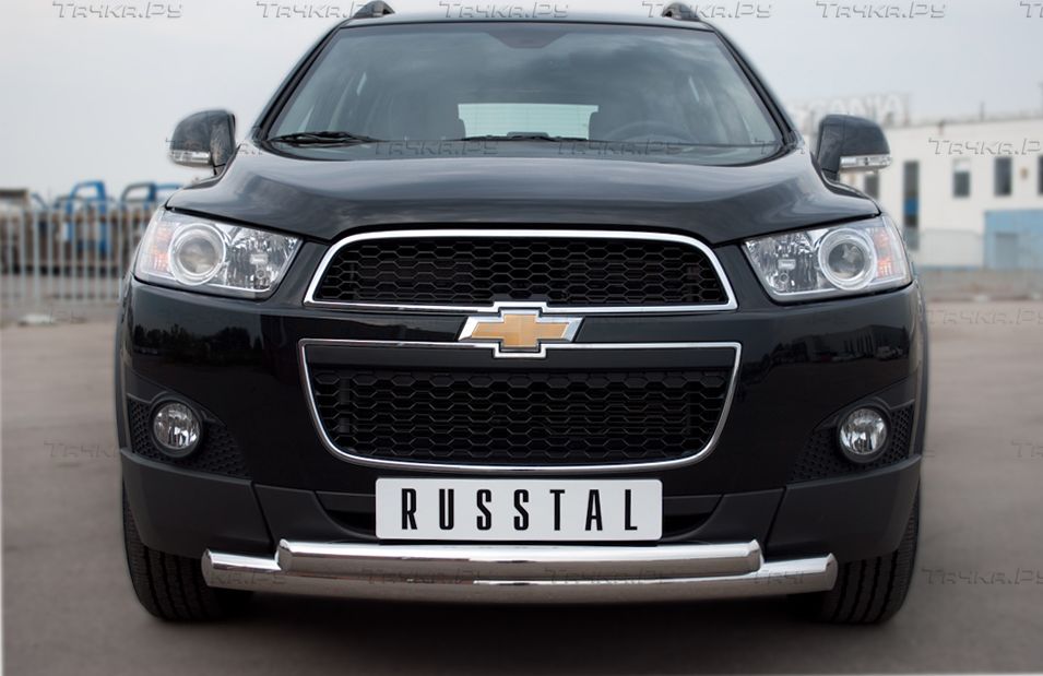 Защита RusStal переднего бампера d76/63 (дуга) для Chevrolet Captiva 2012-2013. Артикул CHCZ-000825